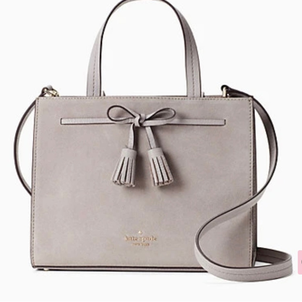 Kate Spade Hayes suede open top small satchel New York
